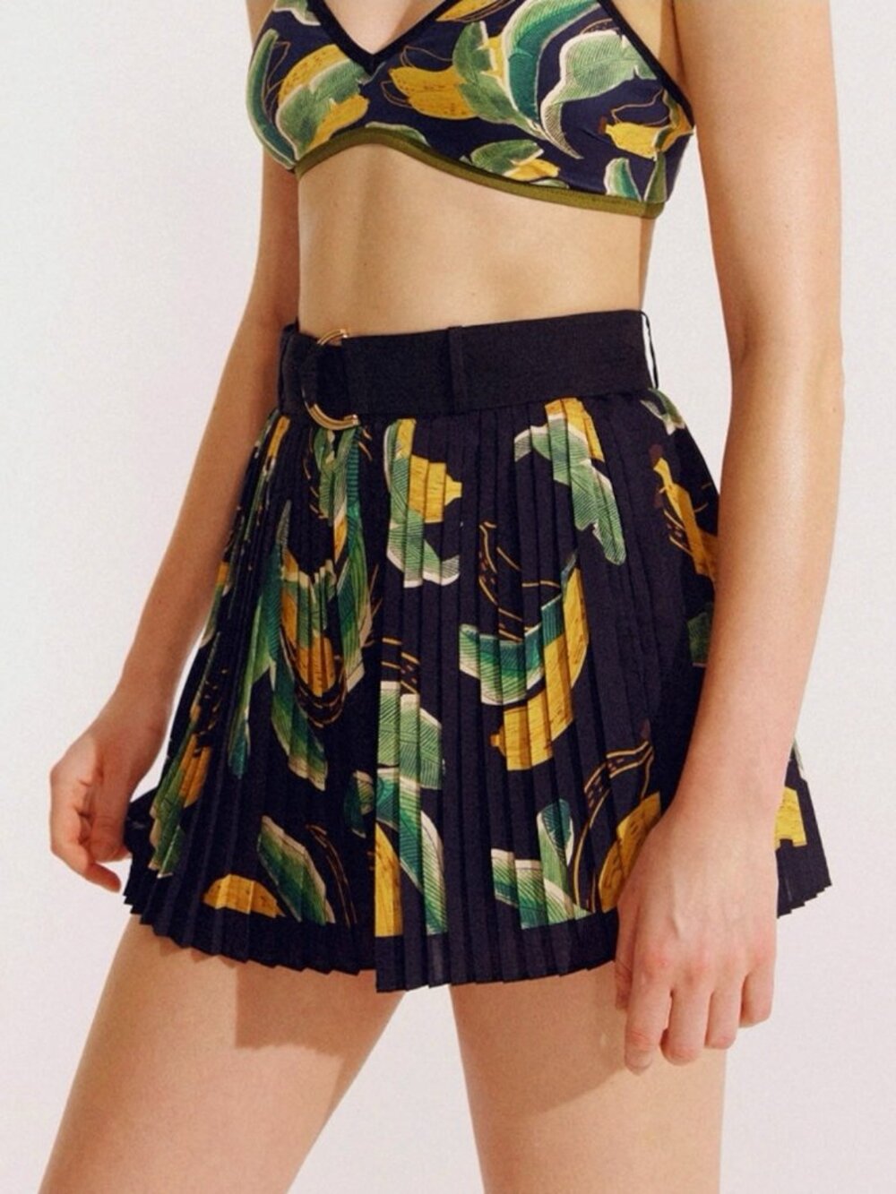 Visual Mood Emma Floral Tropical Print Pleated Skorts Lined Size S XL Beach - Picture 5 of 13